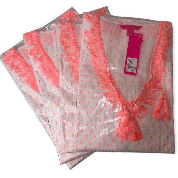 LILLY PULITZER Kipper Cover-Up Tangelo Neon Clip Beach Dress Swimwear - Picture 2 of 9